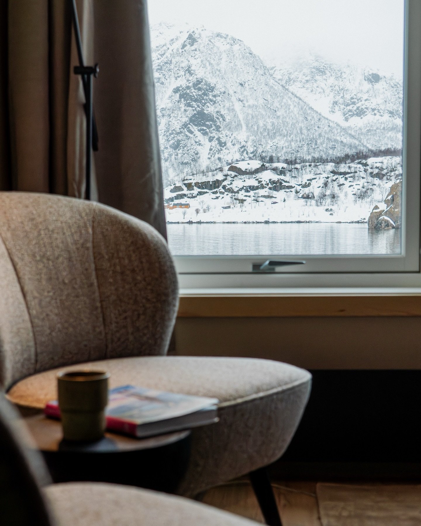 Introducing our new hotel rooms.

Carefully designed. Calm materials. Warm light.
Framed views of the fjord and mountains &mdash; right from your bed.

A space to slow down after a day outside.
Sophisticated, comfortable, and unmistakably Sk&aring;ru
