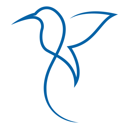 Line drawing of hummingbird, logo for Mindful Grief Coaching