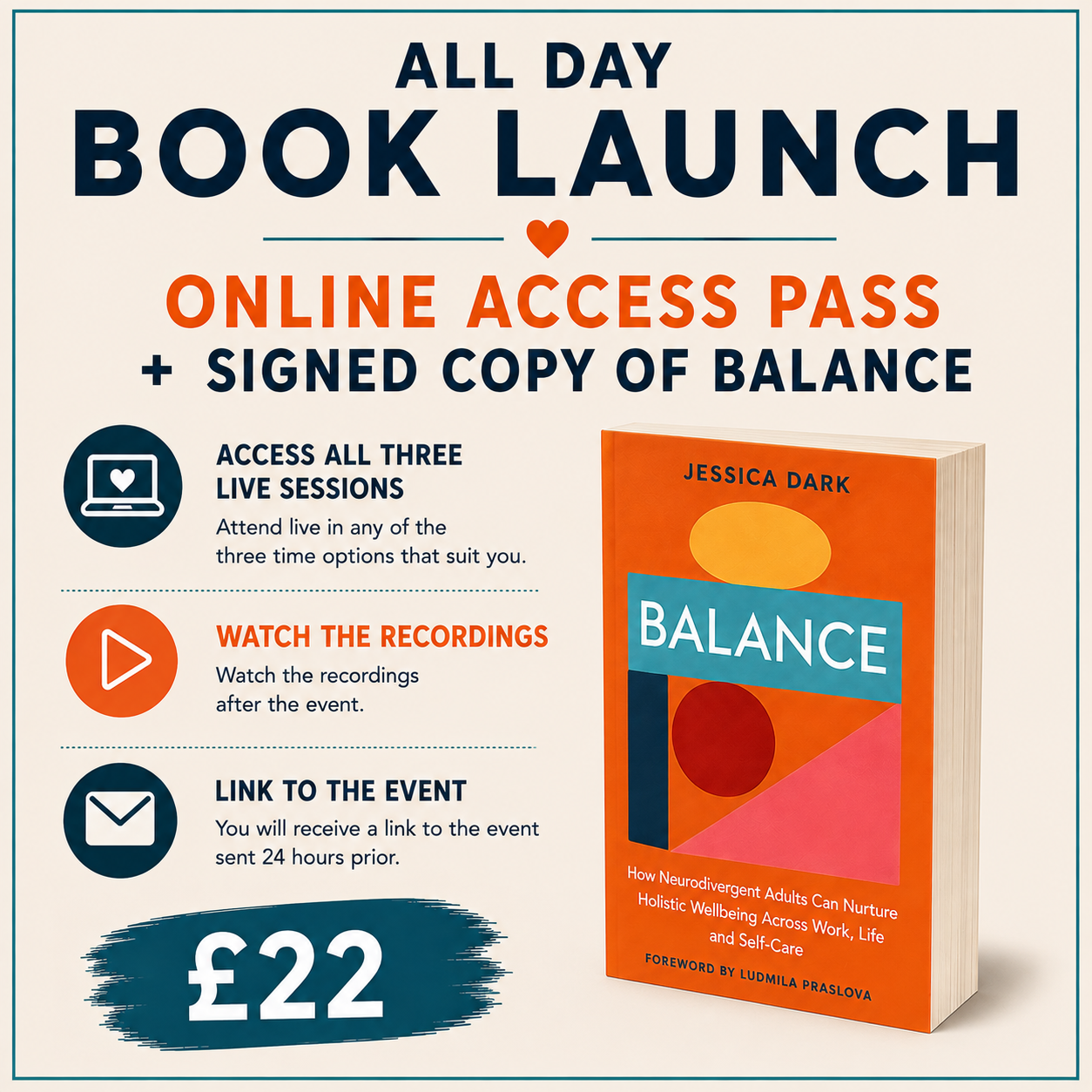 A Day of Balance -  All-Day Online Pass + Signed Copy of Balance (28th November 2026)