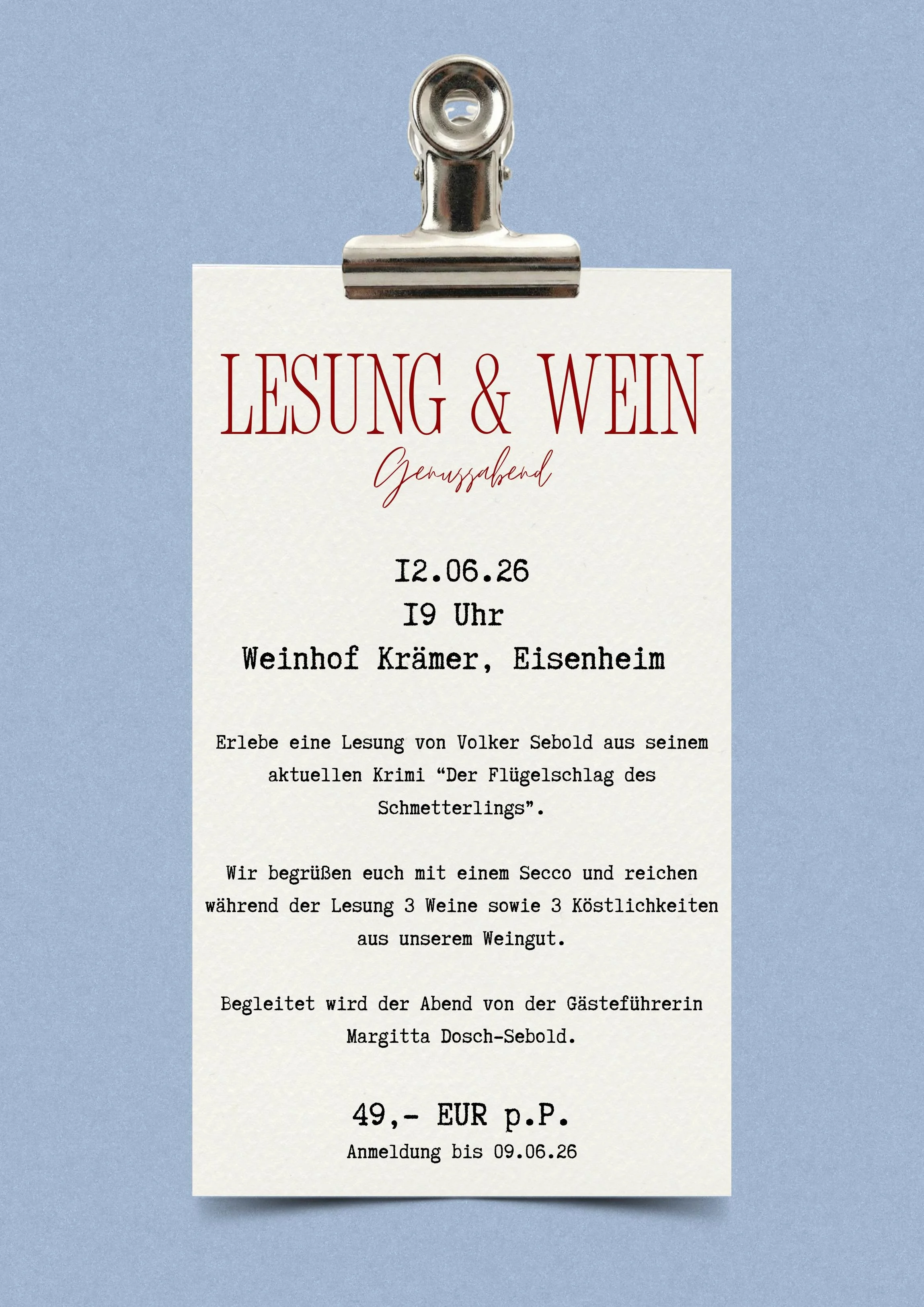 Lesung & Wein - ein Genussabend
