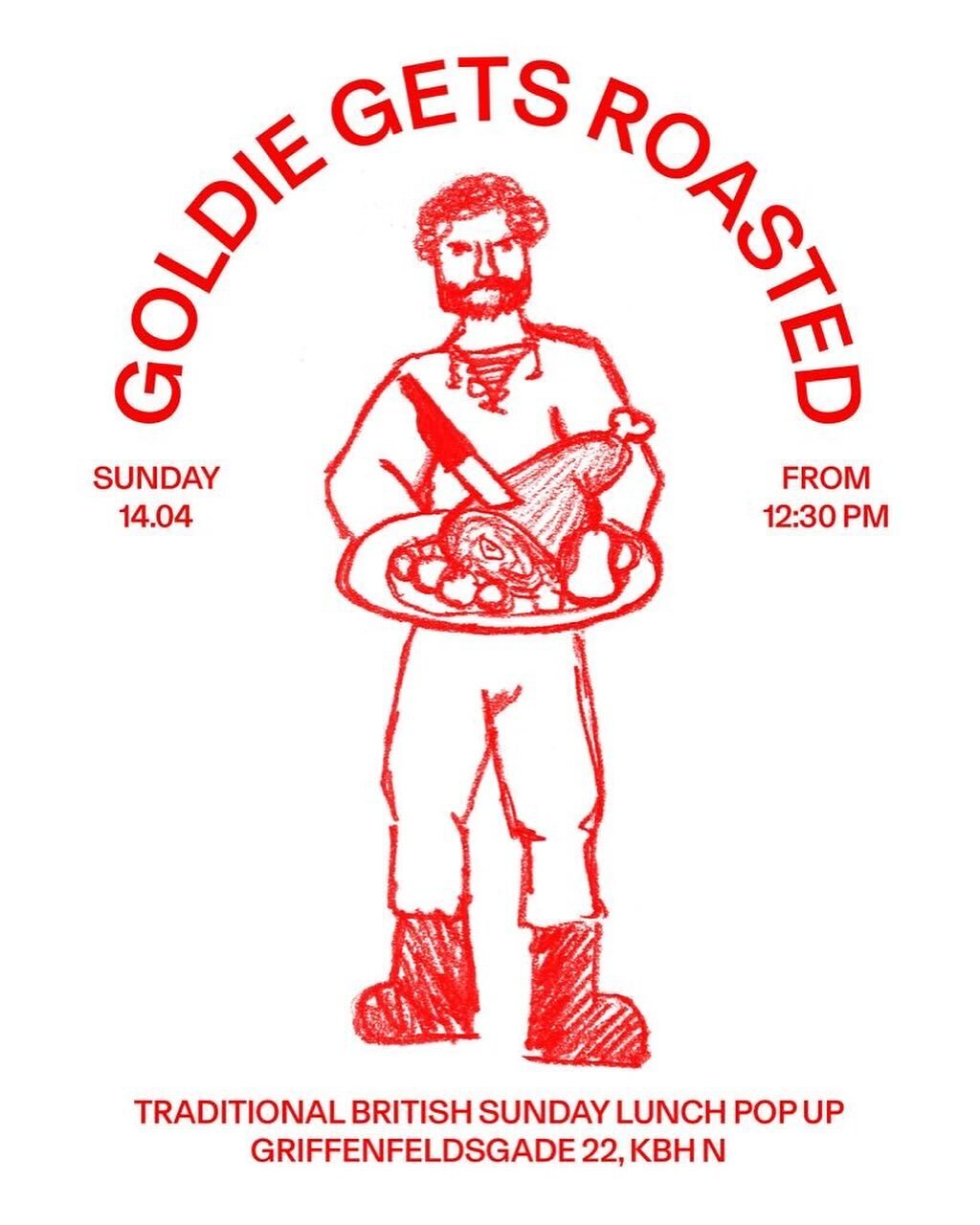 We are bringing you another great pop-up! 
&lsquo;Goldie gets Roasted&rsquo;
Sunday 14th April. Reservations from 12:30pm over two seats. 
@johnrtsutherland will be back in our kitchen bringing you the delights of a traditional British Sunday lunch. 