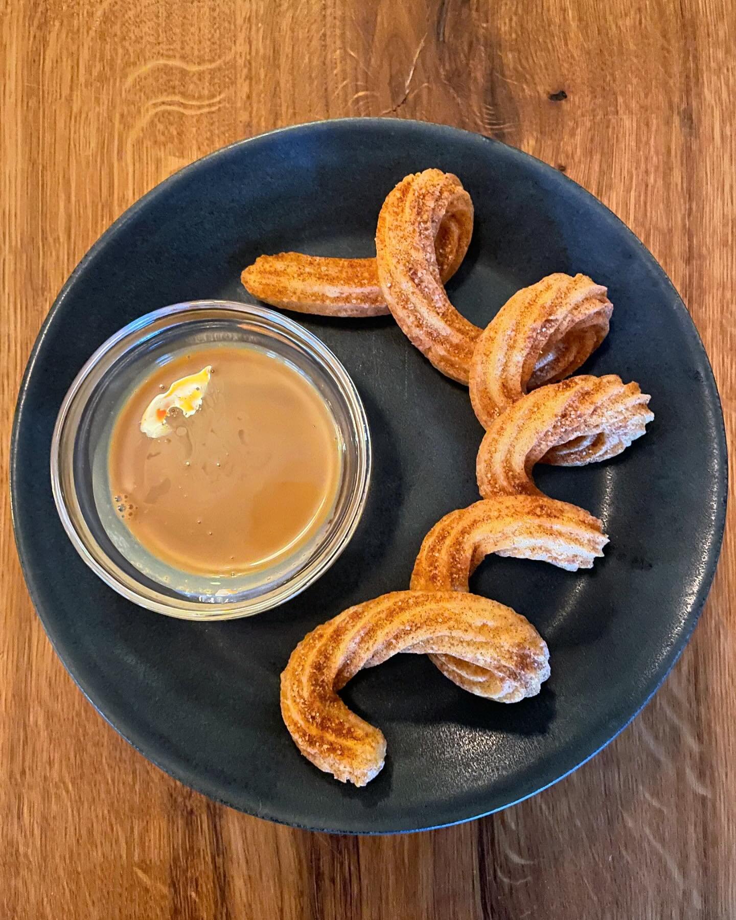 Maybe, if you&rsquo;re lucky, you&rsquo;ll get an extra curly, swirly churro! 🍭
Topped with cinnamon sugar ✨