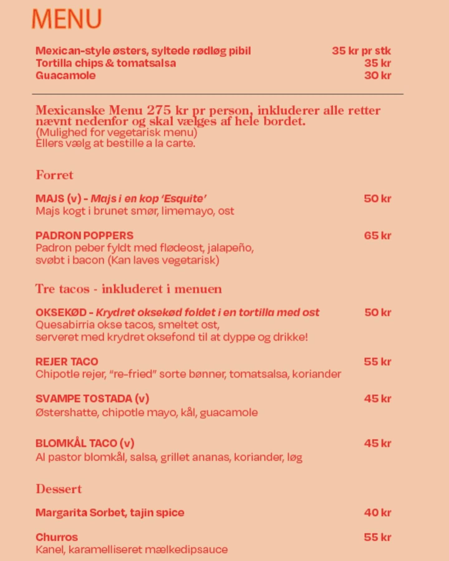 Our current menu ✨ EL GOLDIE ✨ 
🇲🇽🌵🏜️