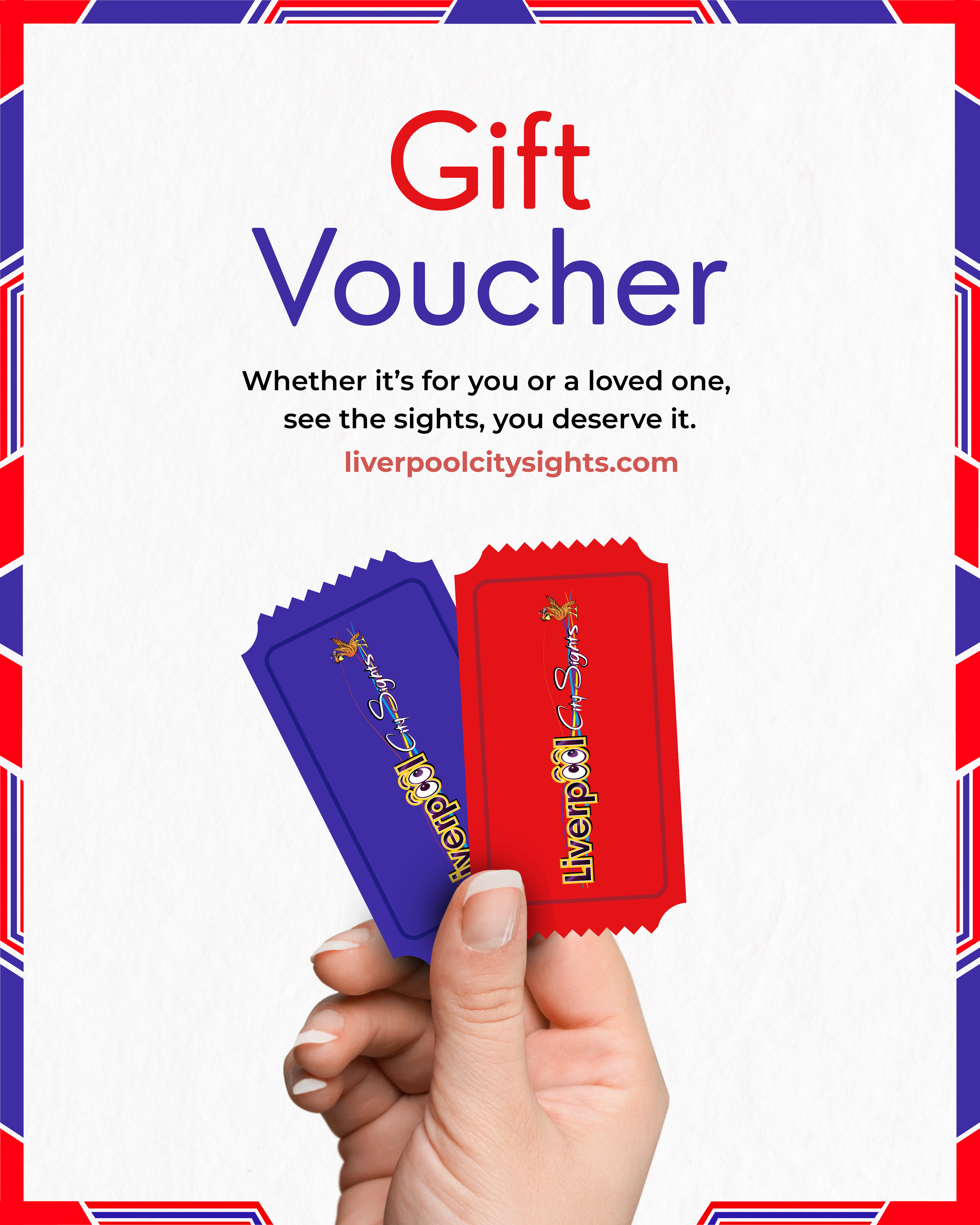 Liverpool city sights gift voucher suitable for individuals or fun for couples or the whole family