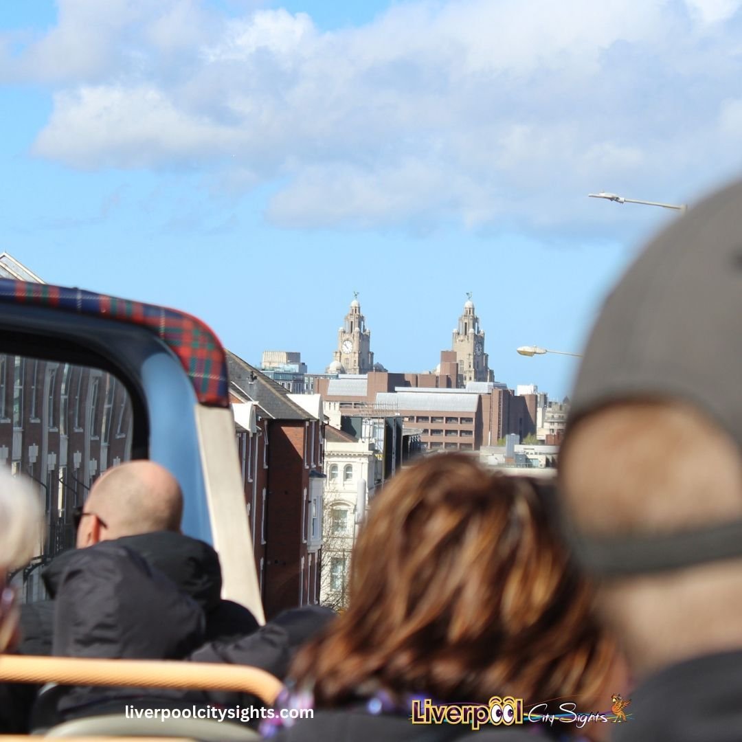 Taking in the majestic sights of Liverpool from the top of the world! 🌟⛪️ From the heights of Liverpool Cathedral to the iconic Liver Building, every angle is a masterpiece. 🚌✨ 

Book your tour now - link in bio 🎟
.
.
.⁣⁣
#liverpool #livcitysights