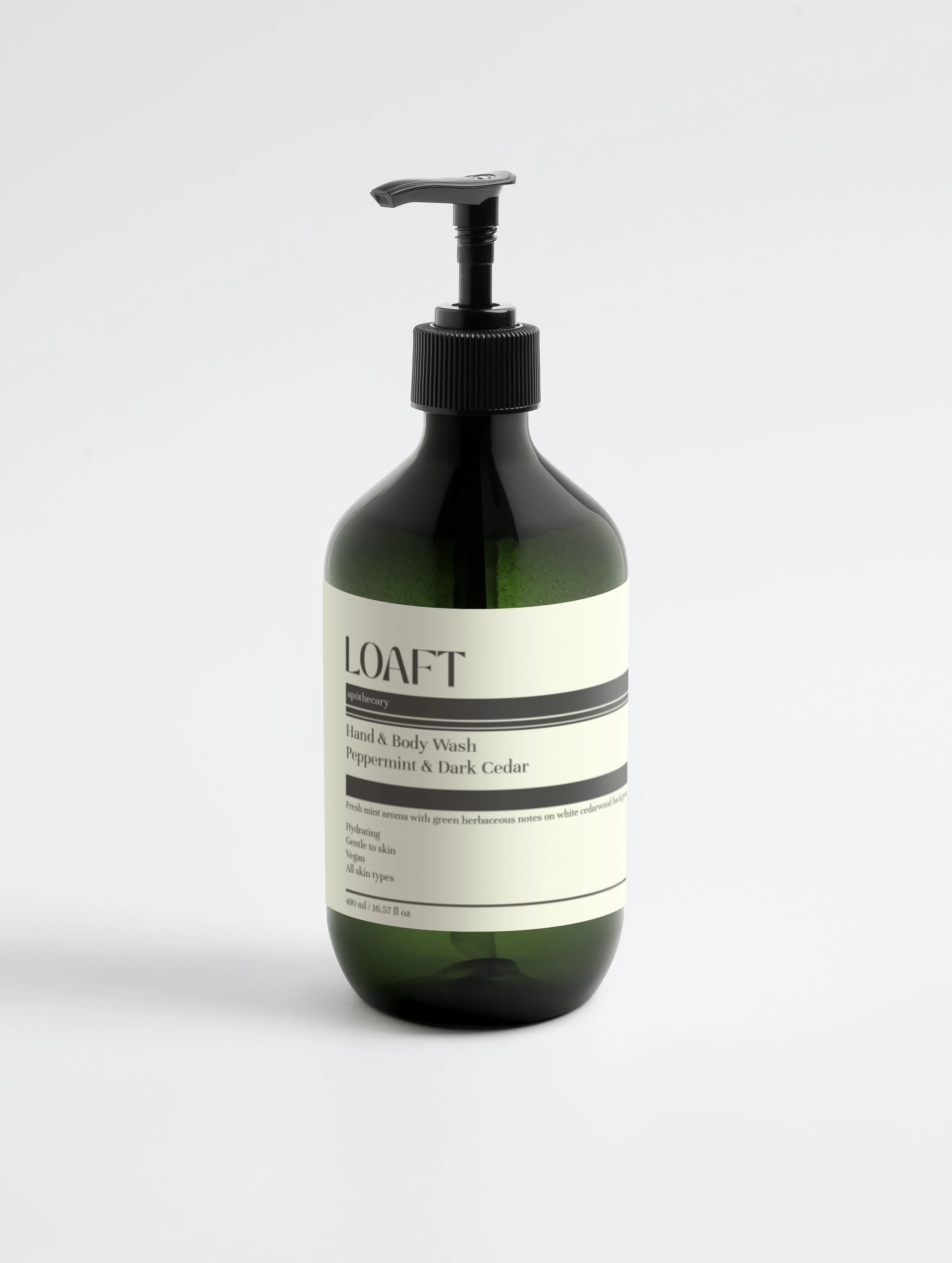 LOAFT Hand & Body Wash, Peppermint & Dark Cedar
