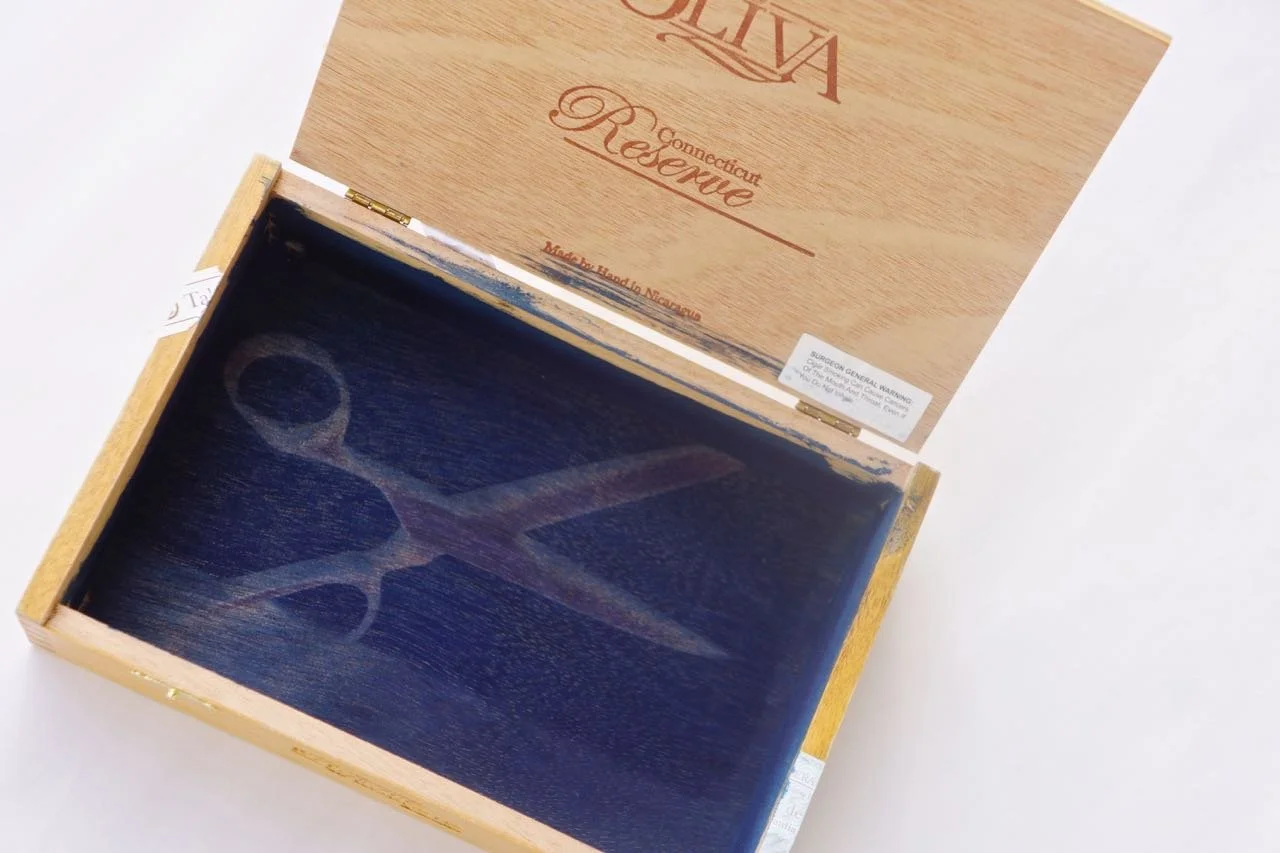 scissors cyanotype