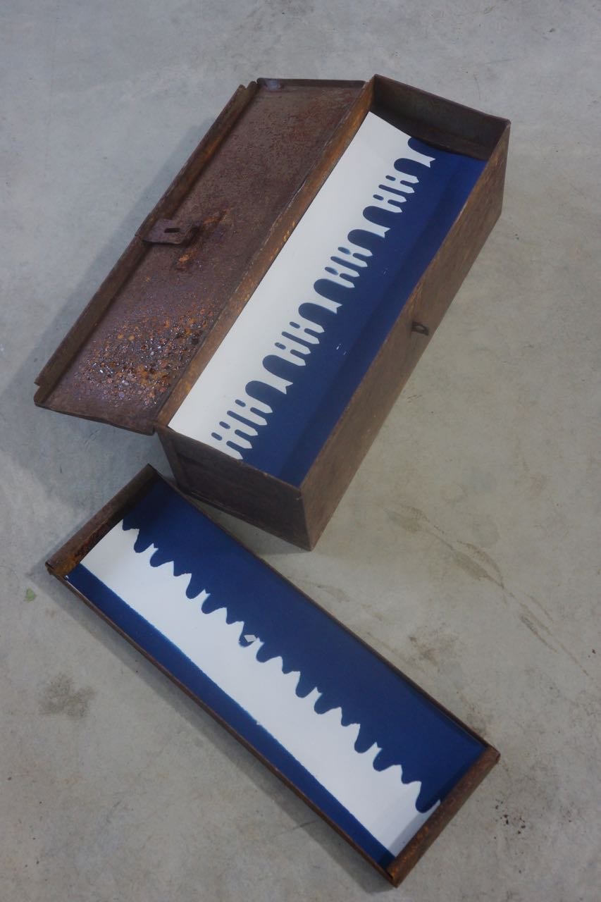 saw blade cyanotypes