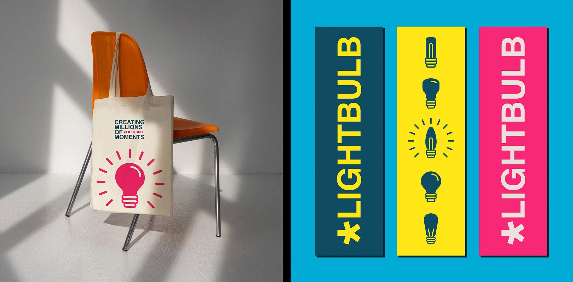 Working Options - Creating Millions of lightbulb Moments Brand Identity Mockups
