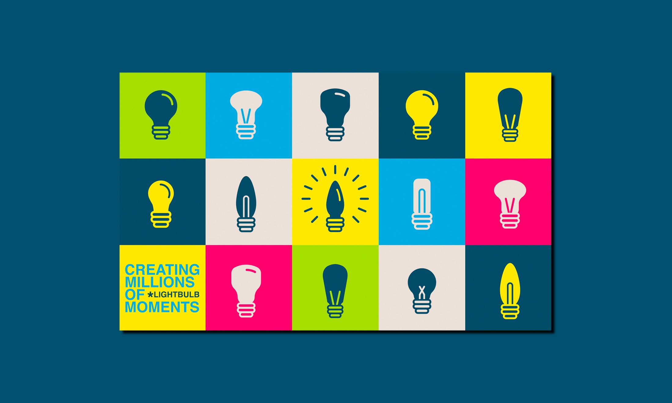 Working Options - Creating Millions of lightbulb Moments Brand Identity Mockups