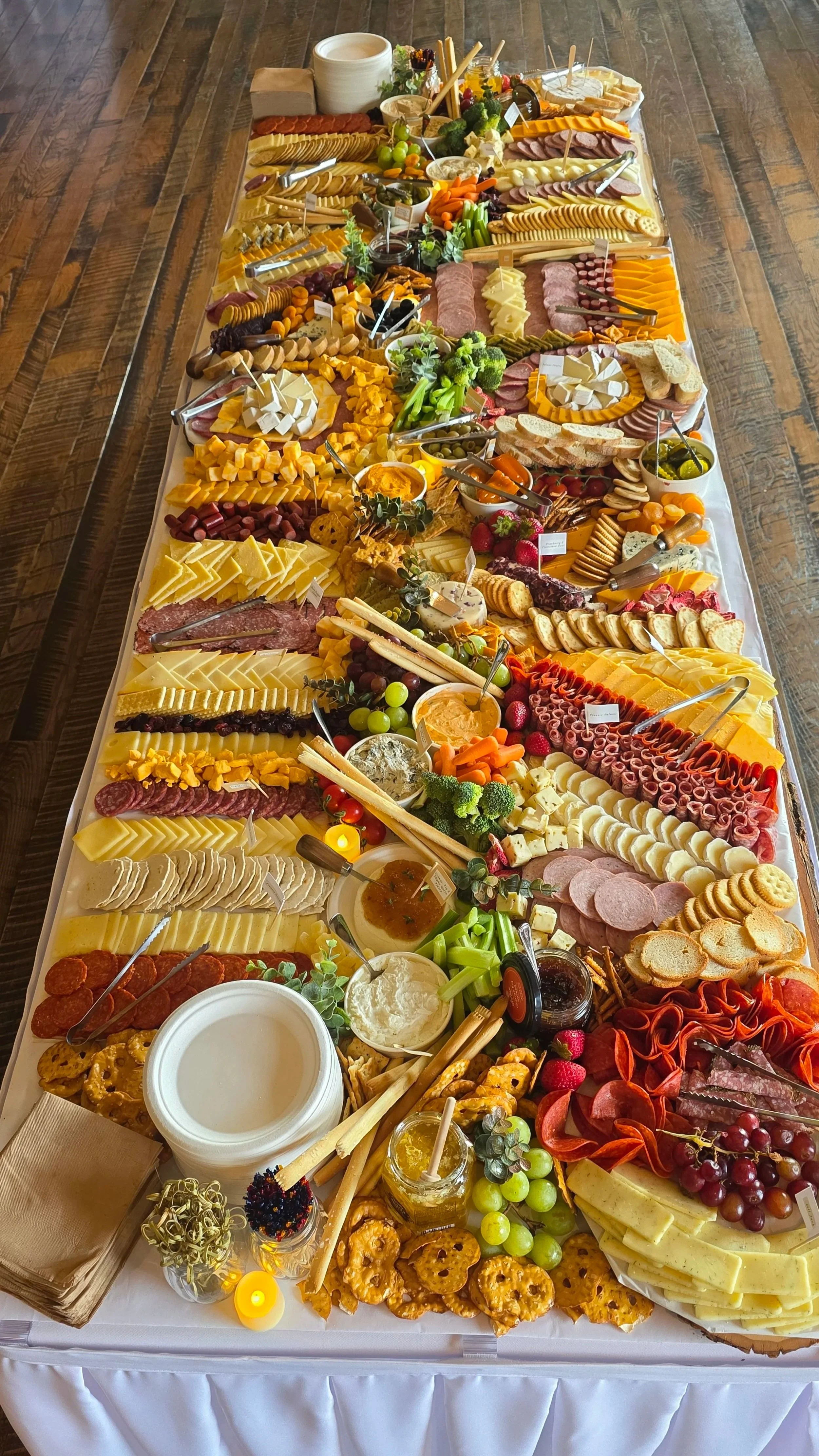 Custom grazing table setup at Lilydale Dance Hall & Event Venue, Chippewa Falls.