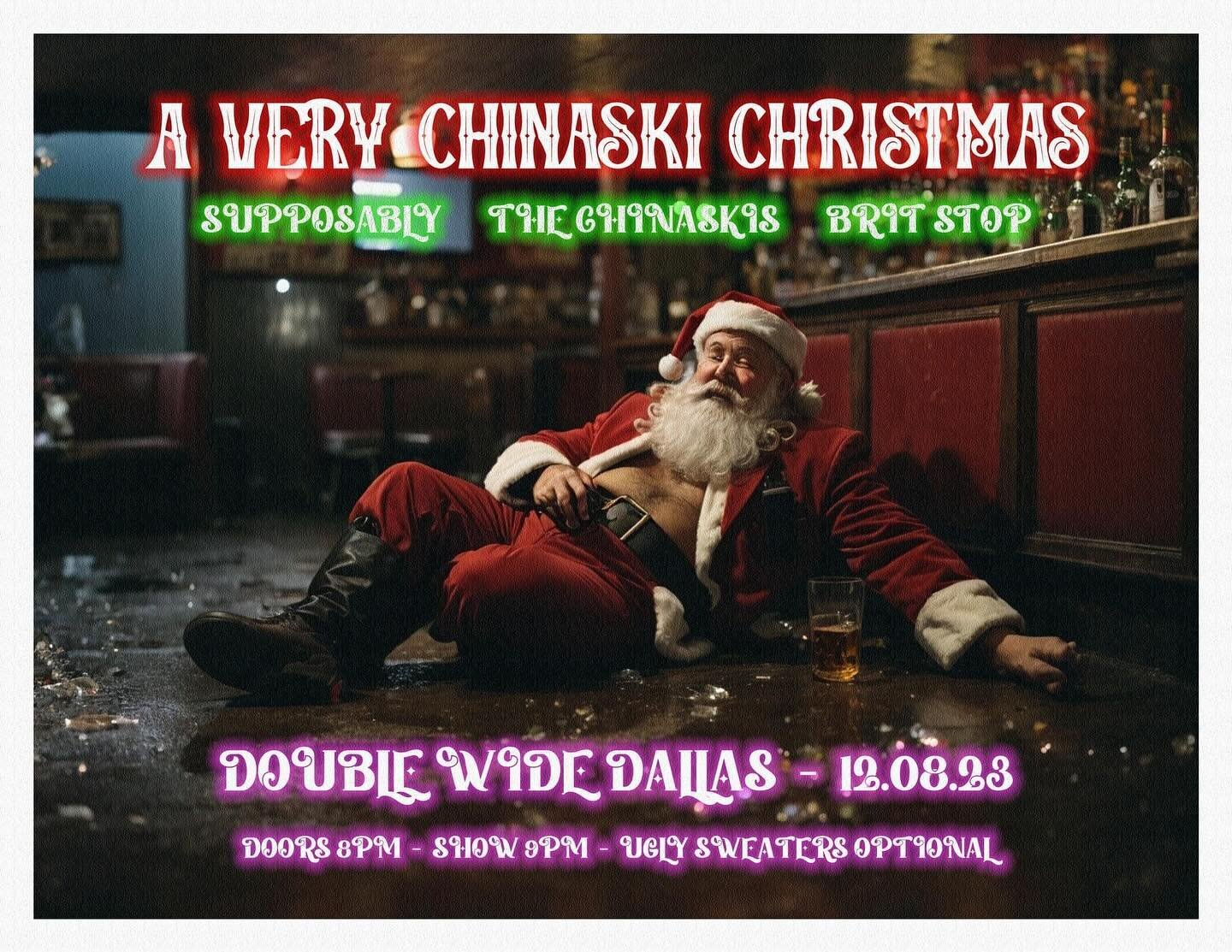 VERY proud to be hosting our first Chinaskis Christmas show in the United States&hellip; these were always a staple of the previous, Scottish incarnation of the band&rsquo;s calendar 🎄

Expect drunkenness, ugly sweaters, festive covers with guest vo