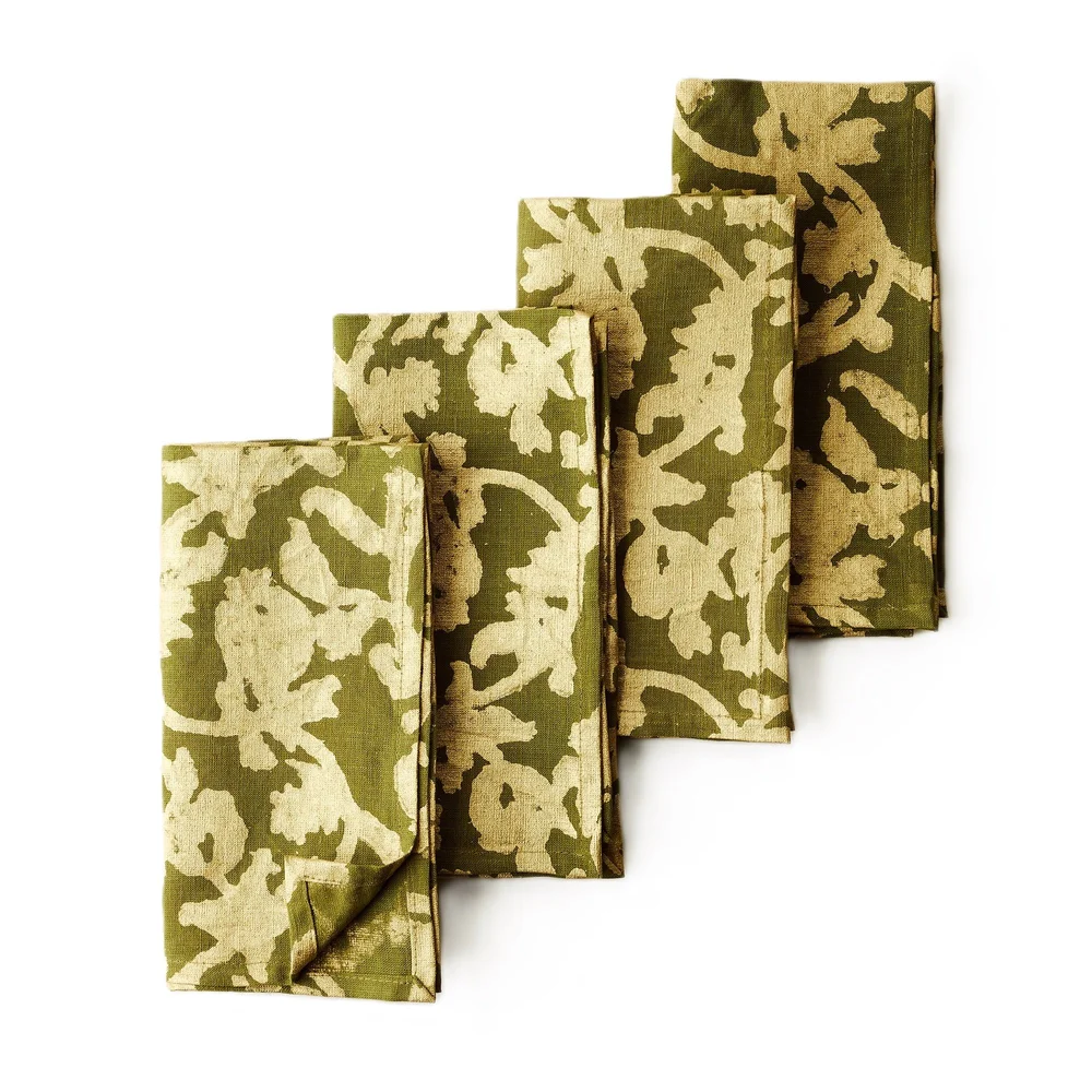 Couleur Nature Sait Remy d'Or et Vert napkins, set of 6