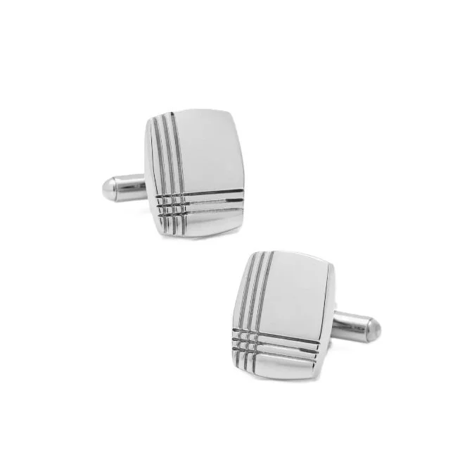 Cufflinks Tartan engraved cuff links in silver