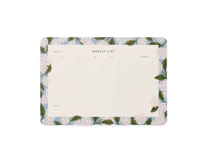 Hydrangea Weekly Desk Pad Rifle Paper Co.