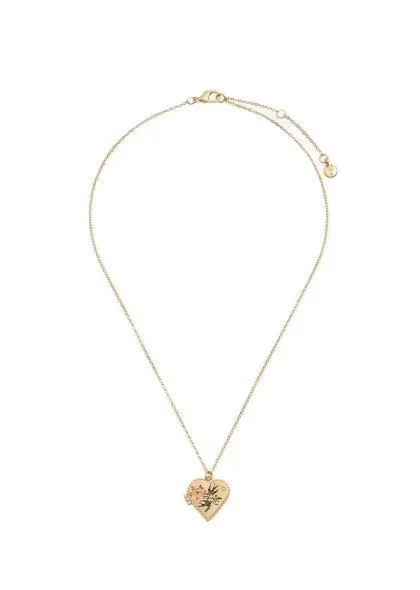 Fable Heart Floral Locket Necklace Nordstrom