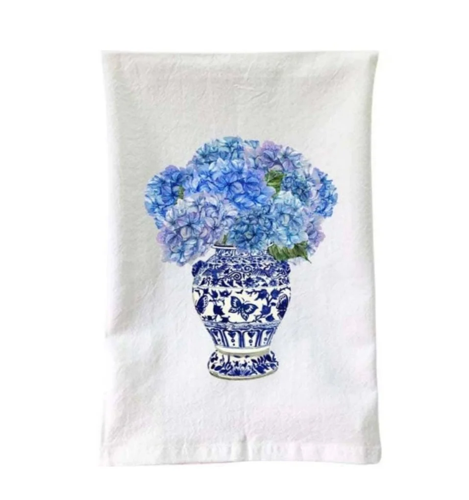 Blue Hydrangeas Flower Sack Towel Affordably Chic Art