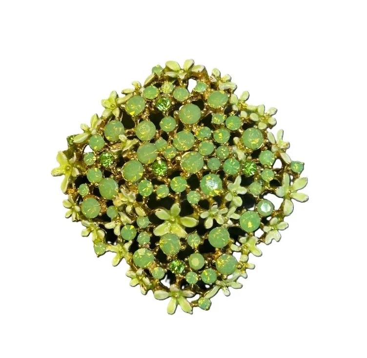 AffinityJeweled Green cluster floral bouquet brooch