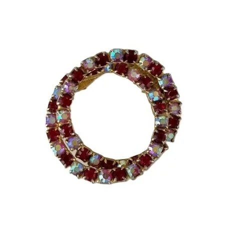 BloomAgainVintage double infinity brooch red and pink rhinestones