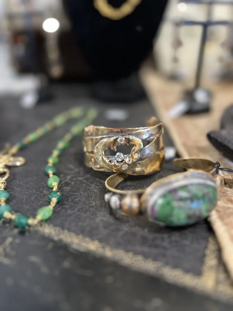 Gold Filled Green Agate Necklace Handmade by Nectar Jewelry - $109