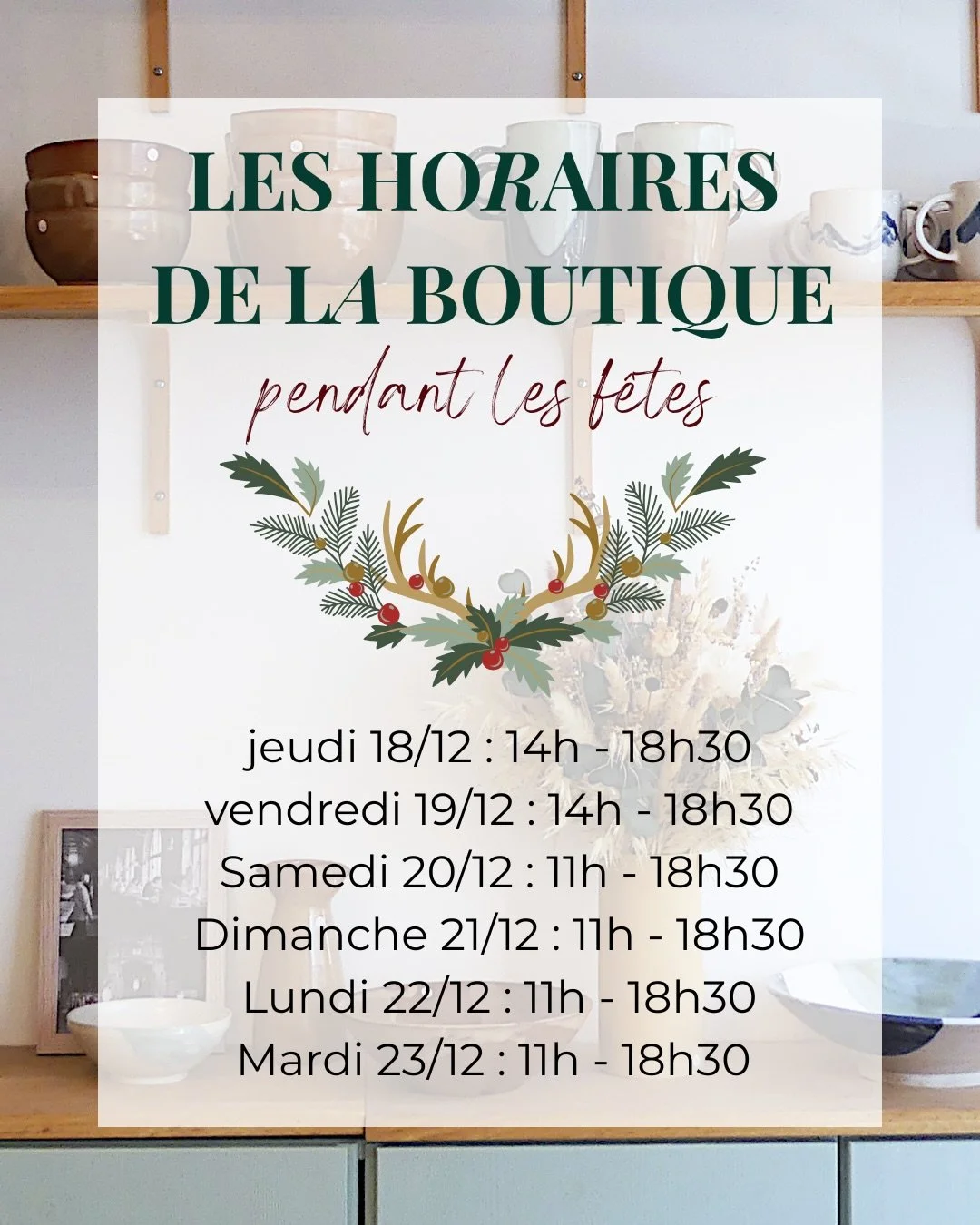 ✨Moments exceptionnels, horaires exceptionnels! ✨

Pour cette fin d&rsquo;ann&eacute;e, les plages horaires d&rsquo;ouverture de la boutique s&rsquo;agrandissent pour s&rsquo;adapter &agrave; vos emplois du temps bien charg&eacute;s 💪🏻

Et comme &c