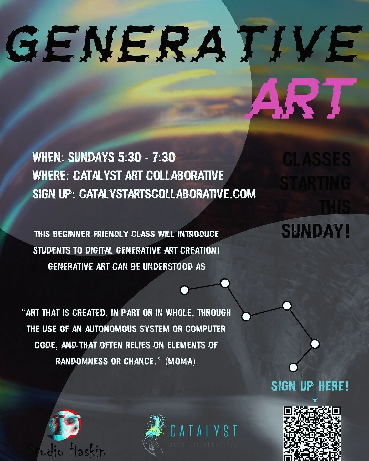 Generative art classes start this weekend! @catalystartscollaborative In this course we will be using @touchdesigner to create dynamic visuals and begin our journey into creating interactive art!
&mdash;&mdash;&mdash;&mdash;&mdash;Link in the bio!!!
