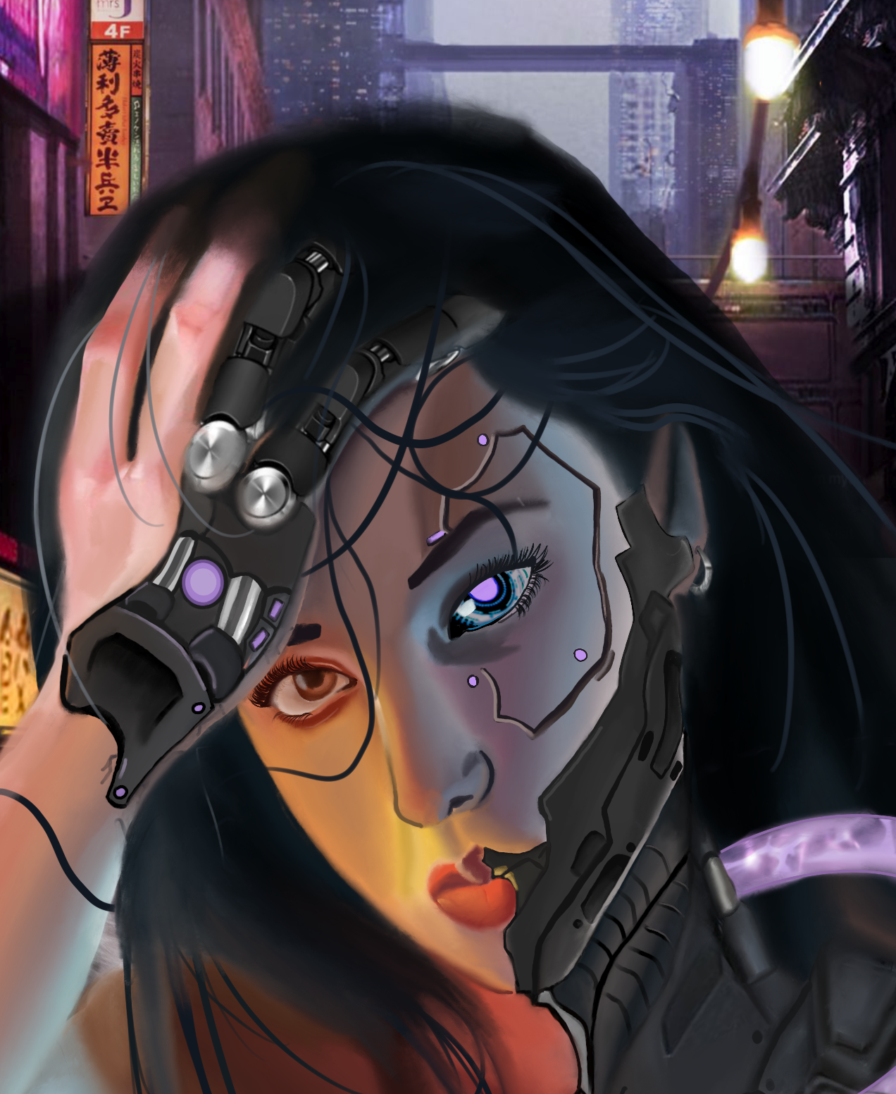 Cyberpunk Style - Portrait - Art Print