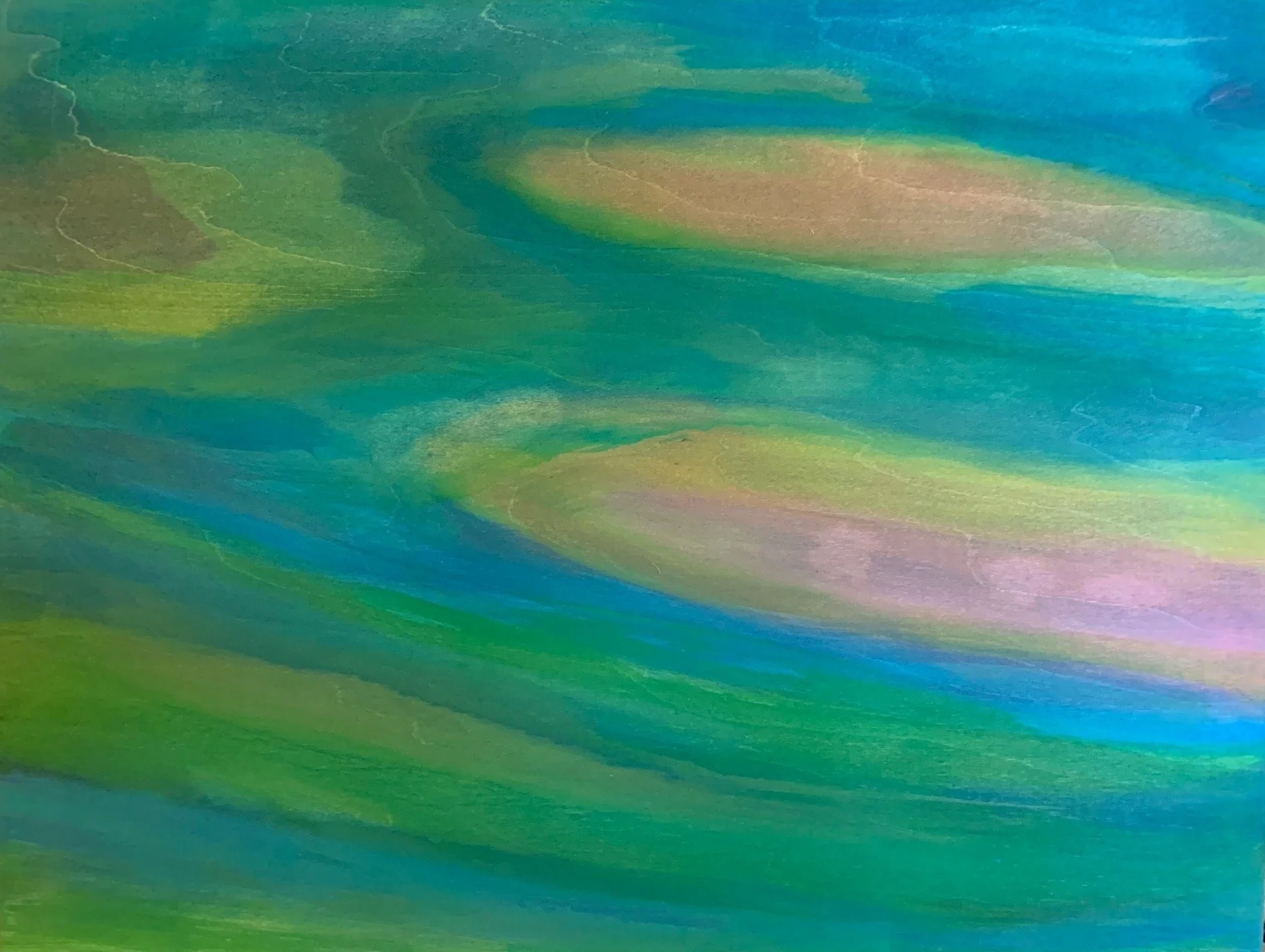 Acyrlic and Alcohol Ink on Wood Block — Diane Hartley