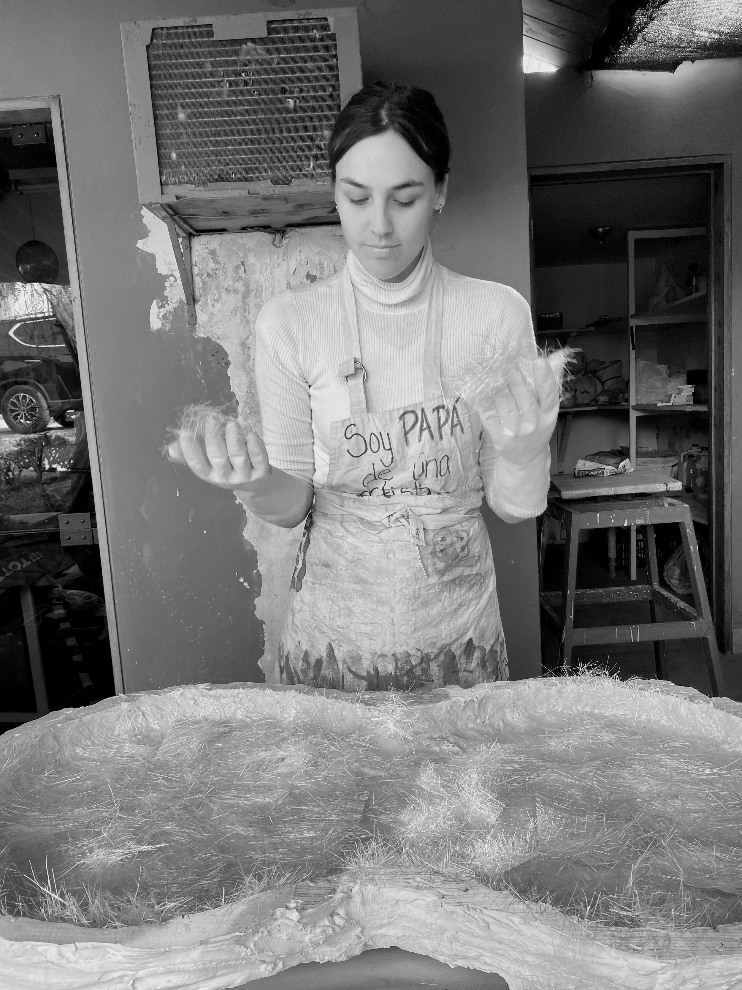 Pouring mixture to Mold