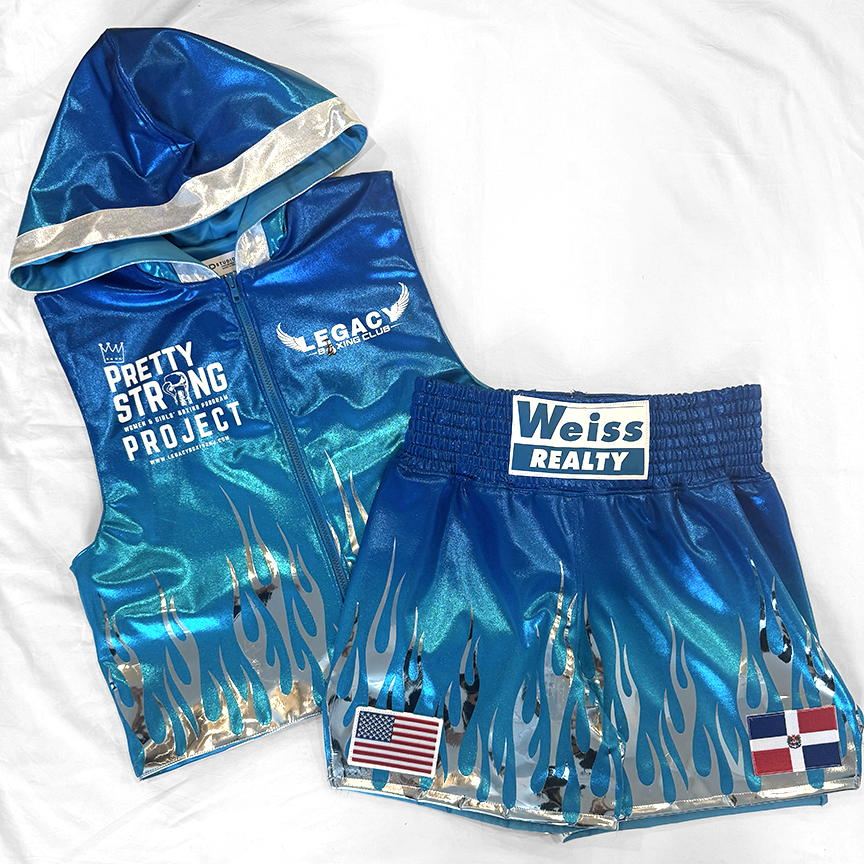 SATIN SPANDEX WOMEN’S BOXING KIT