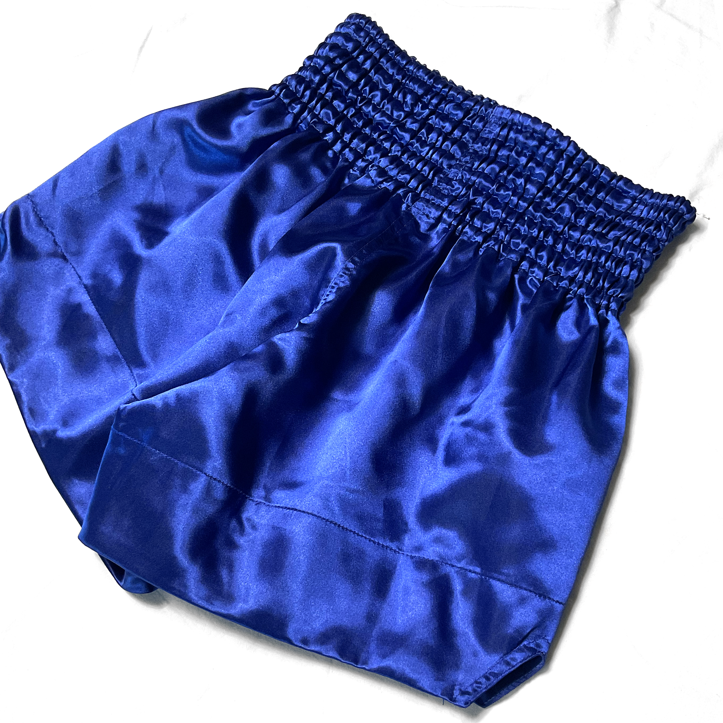 Blue Satin Boxing Trunks