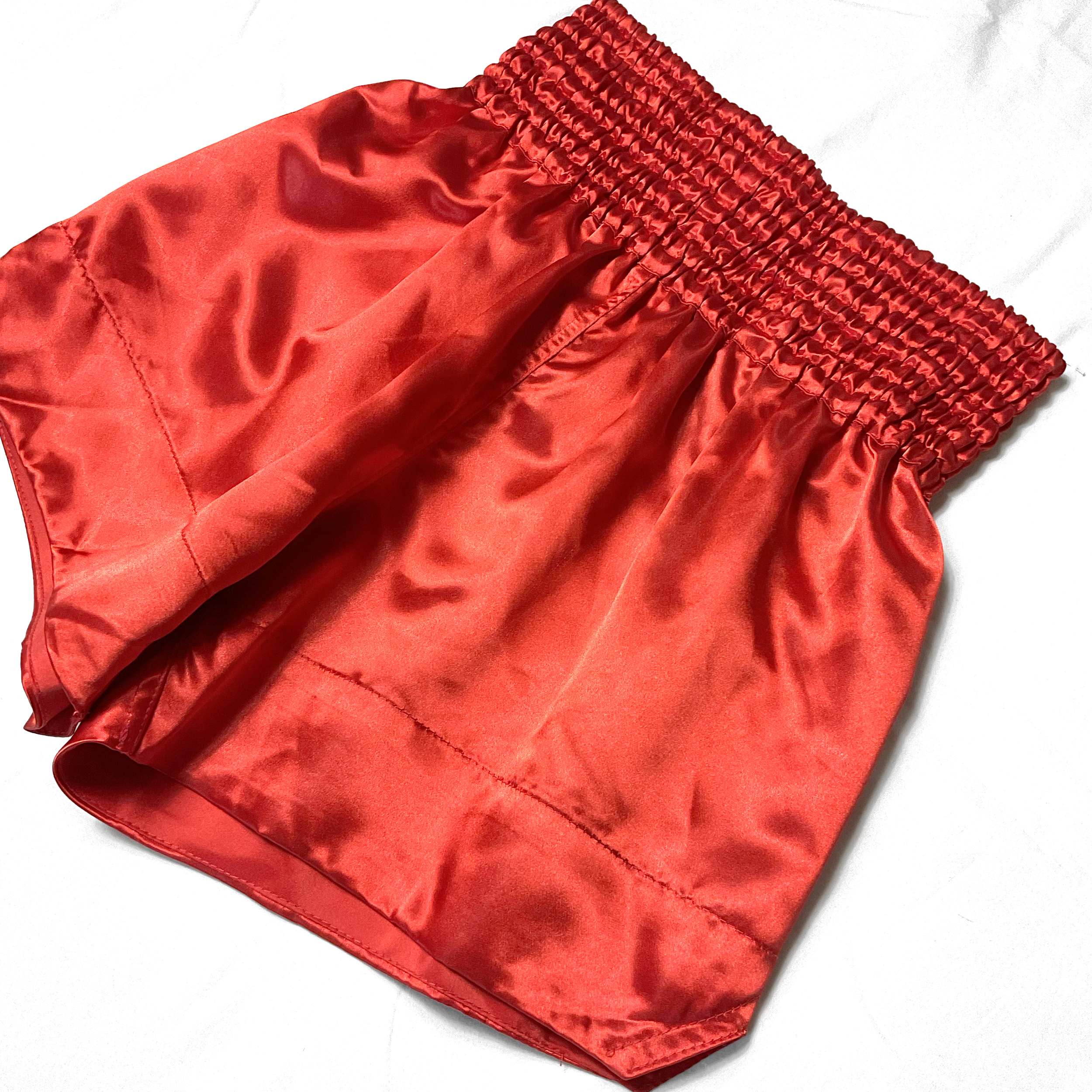 Red Satin Boxing Trunks