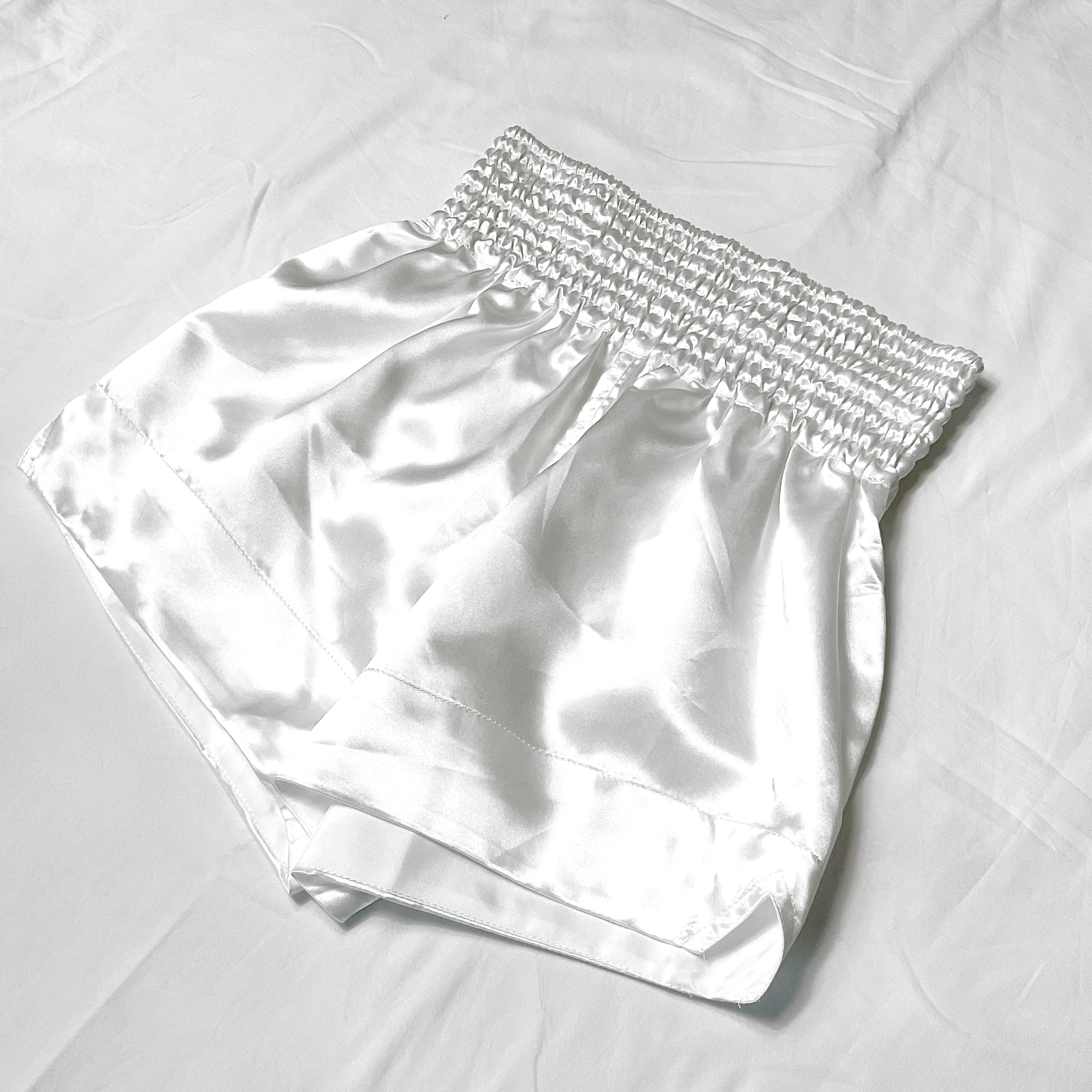 White Satin Boxing Trunks