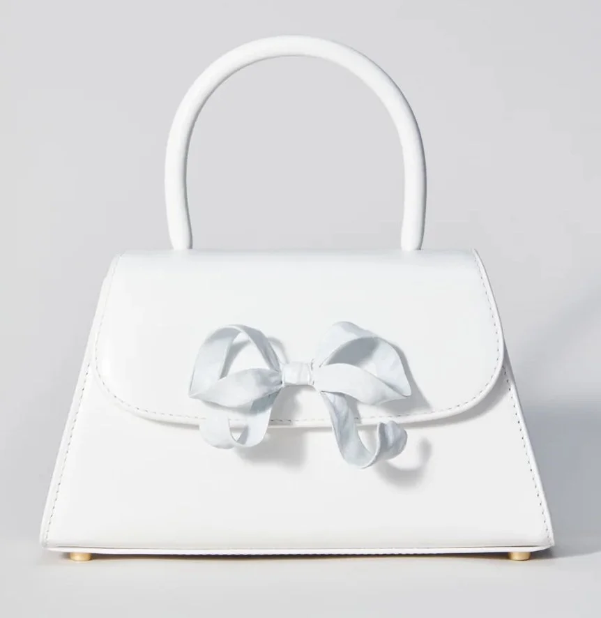 Final Sale | SELF-PORTRAIT Bow Mini White Bow Bag