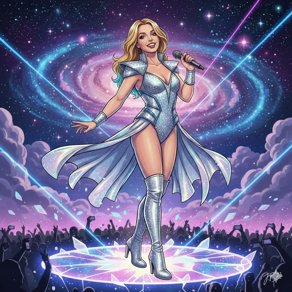 Illustration of Britney Spears, the iconic pop star