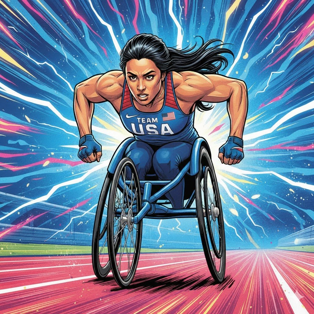 Illustration of Hannah McFadden the paralympic athlete