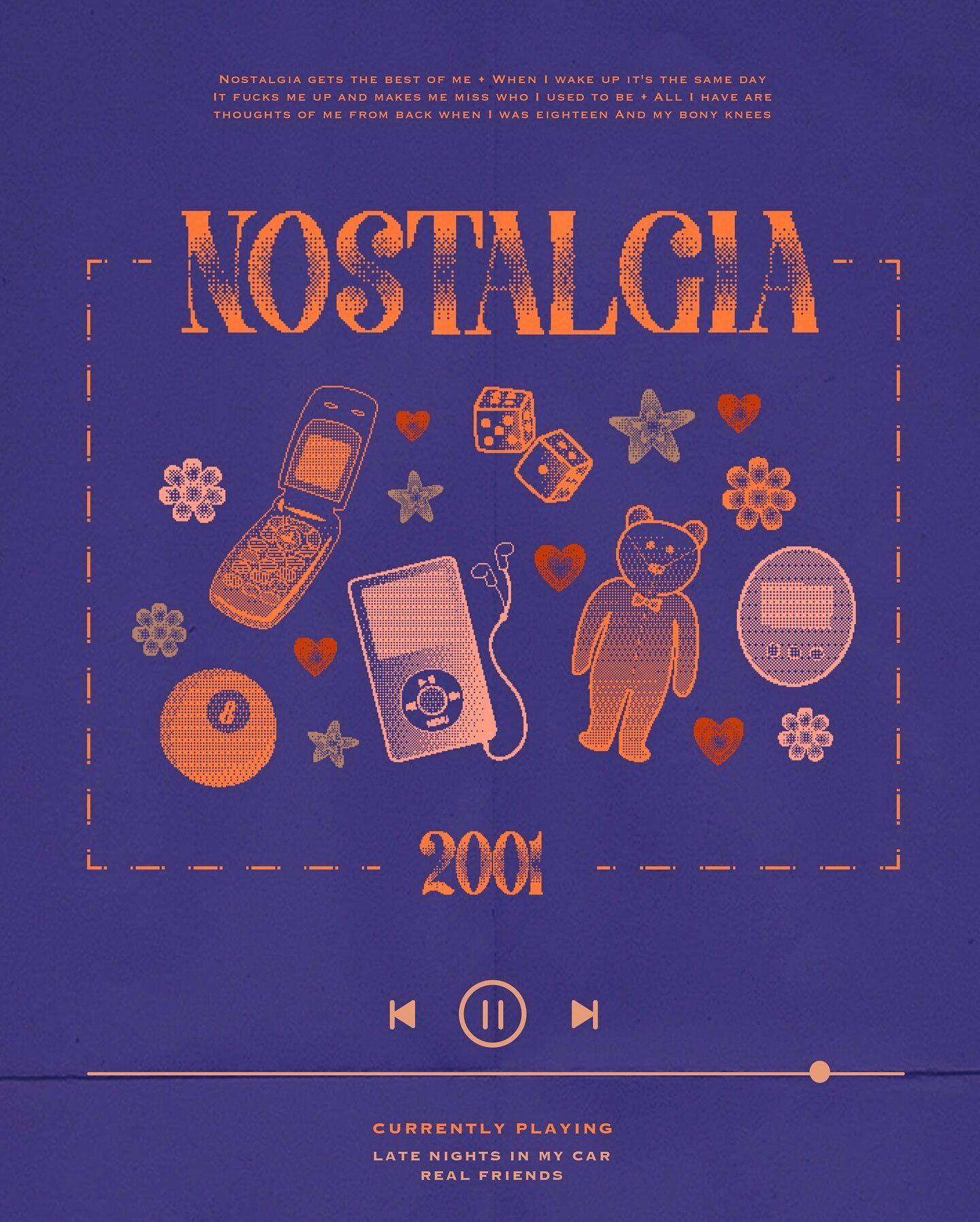 Revisited some old illustrations I did with a new style and turned them into this poster ❤️&zwj;🔥🧸 inspired by some @realfriendsband lyrics 

-

#posterdesign #graphicdesigncommunity #realfriendsband #365posters #nostalgiacore #nostalgicmoments #ea