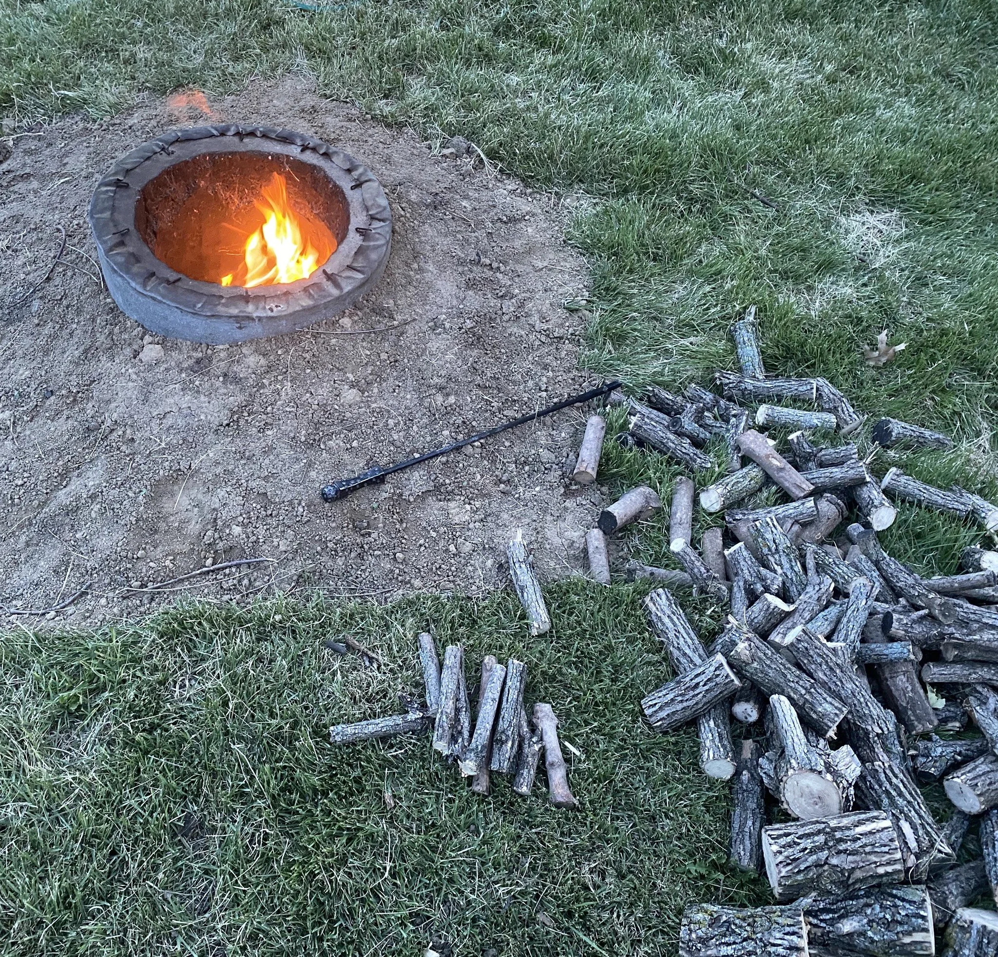 Beginning to make charcoal