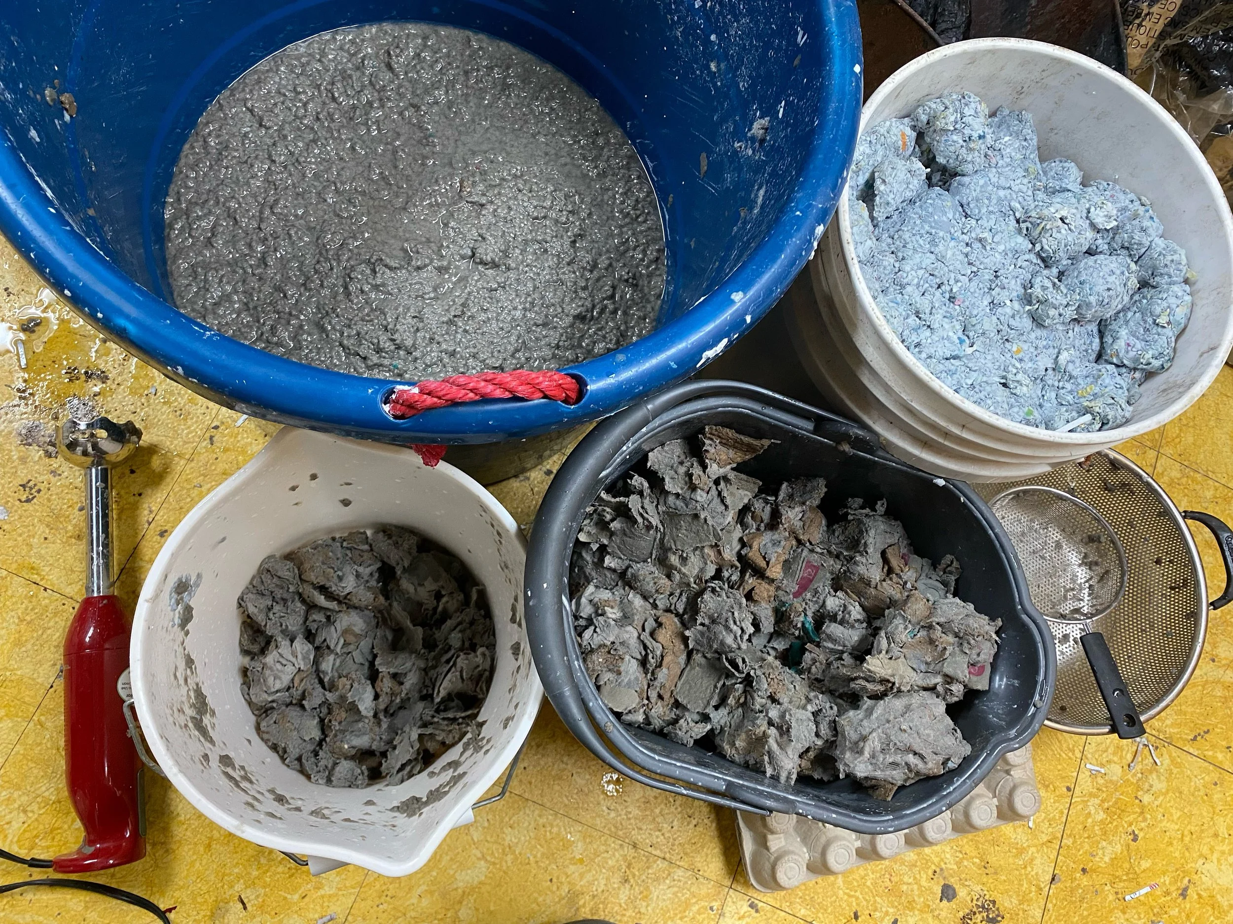 Many newspapers and paper egg cartons  produced pulp casting faux stone replicas.