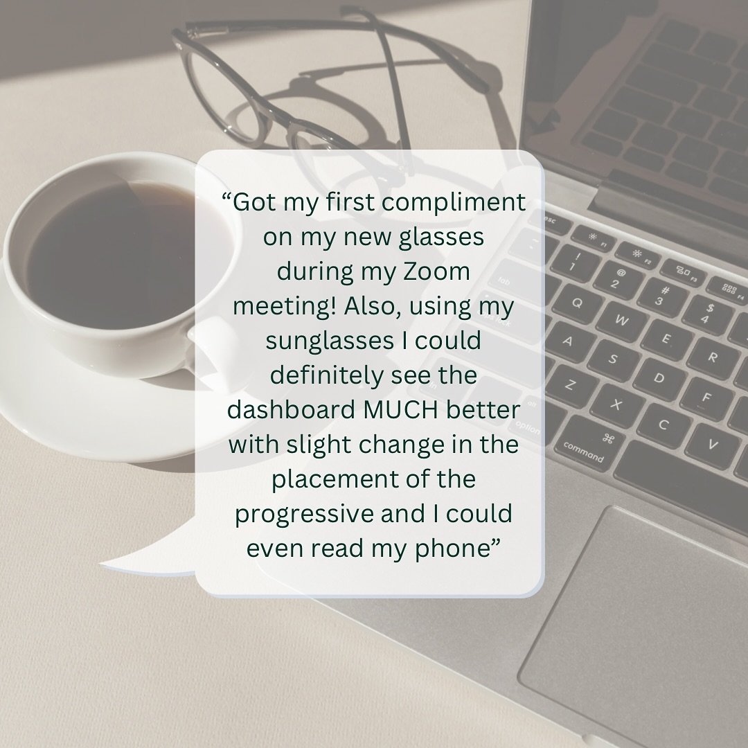 Texts from our clients 💬 we love getting messages like this! Think of all the different ways you utilize your glasses throughout the day - driving, reading, computer, at work, at home, the list goes on. A small change in the measurement of your glas