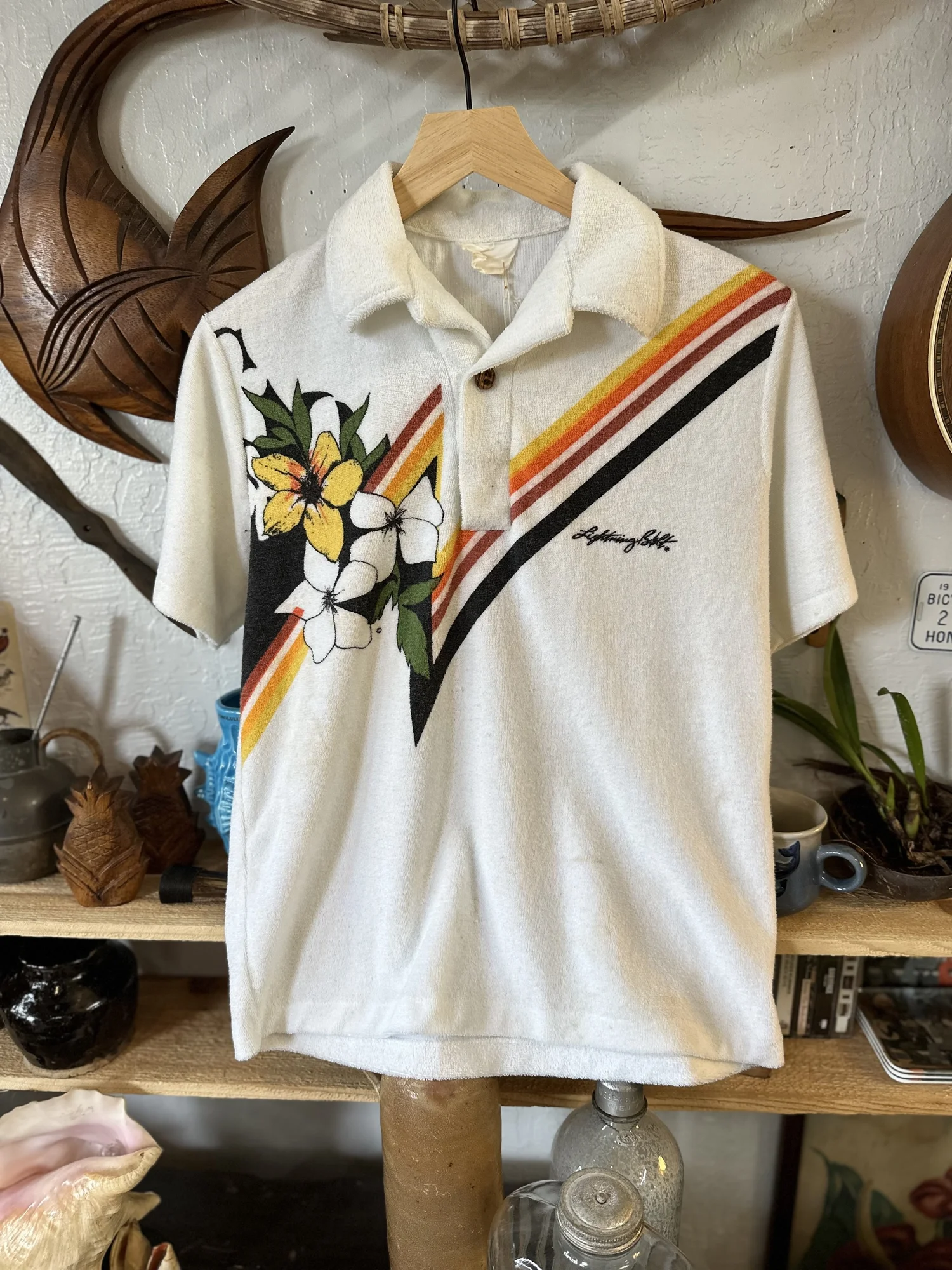 Vintage Lightning Bolt Terry Cloth shirt | Fonda's Daughter