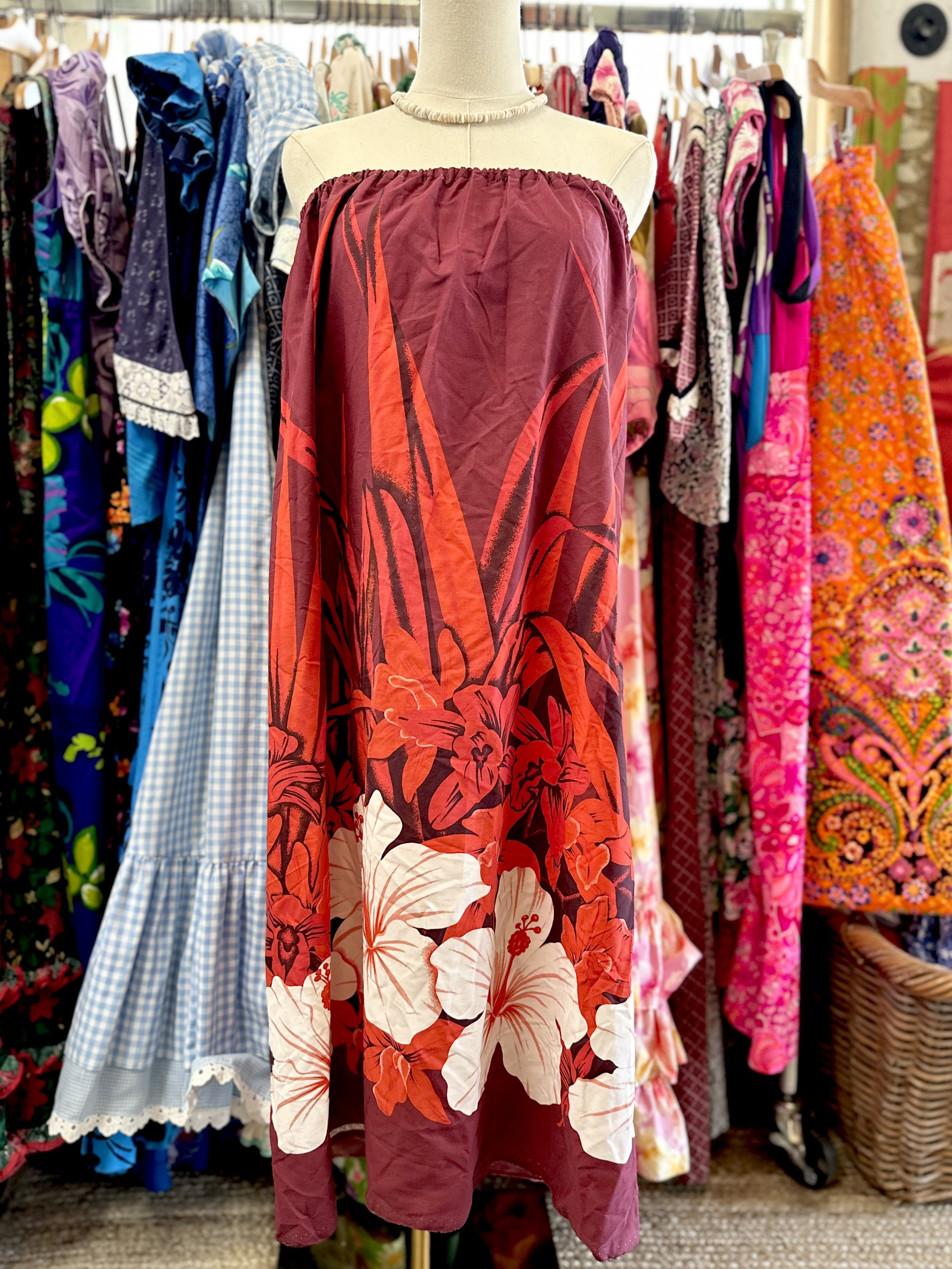 Vintage Trans Pacific Textiles fabric tube dress/skirt