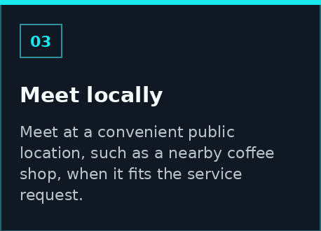 Local coffee shop meetup option for computer repair pickup or handoff
