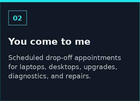 Drop-off computer repair appointment with Michael's Computer Repair Service