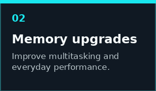 Memory upgrade service for faster laptop and desktop performance