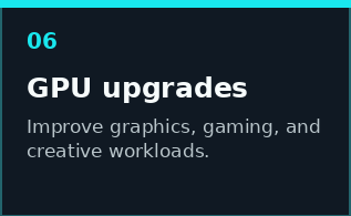 Graphics card upgrade service for gaming and workstation computers