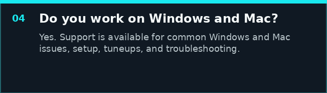 FAQ about Windows and Mac computer repair support