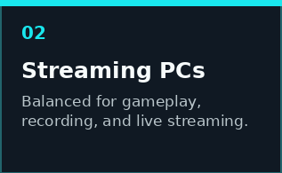 Custom streaming PC setup for gaming, recording, and live streaming