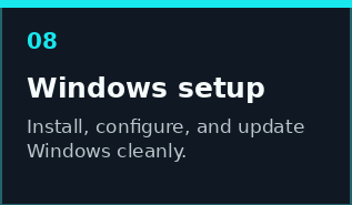 Windows setup after hardware upgrades, custom builds, or computer repairs
