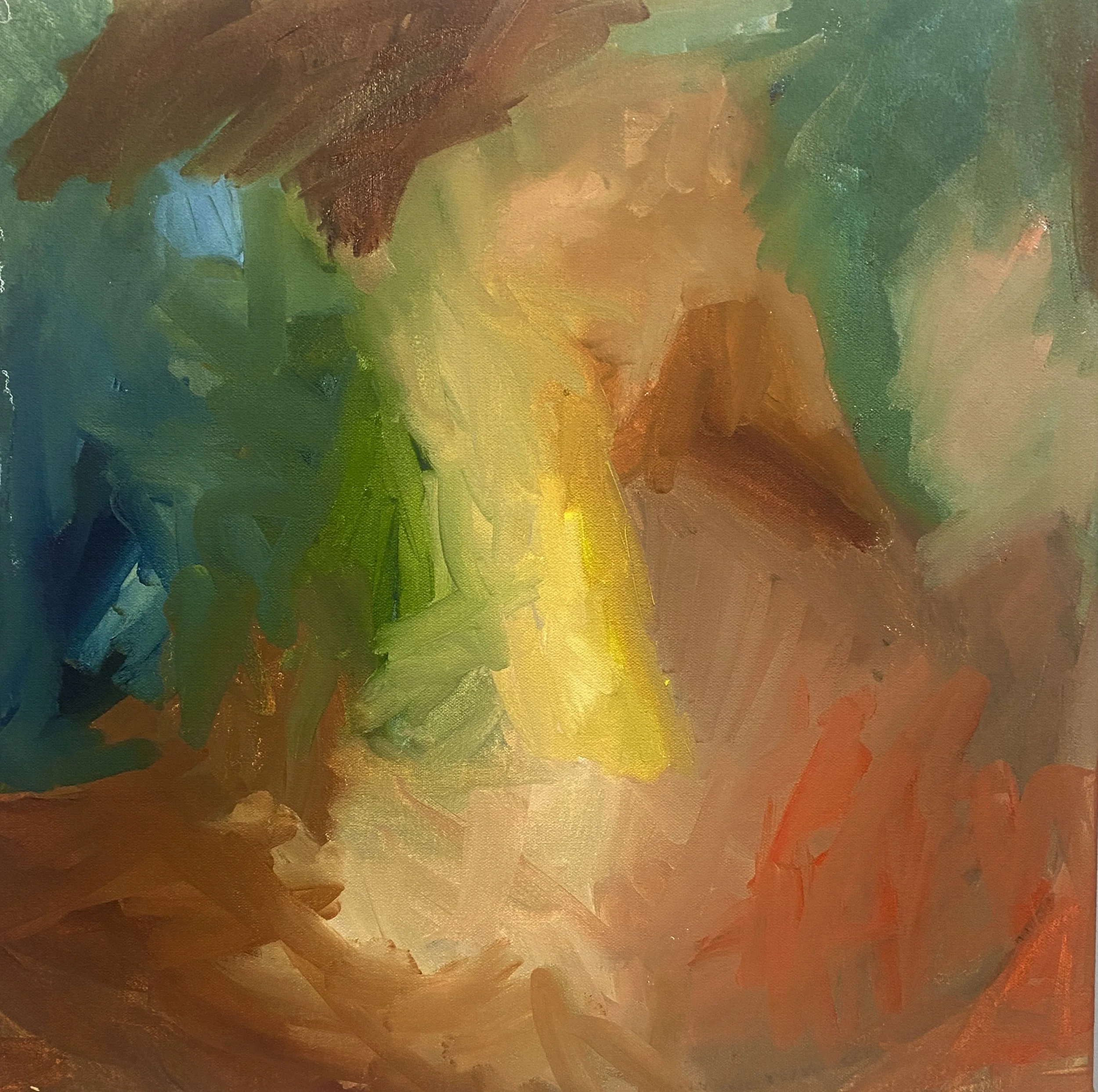 "Syncronicity", 2024. Oil on canvas, 41cm x 41cm x 3.5cm.